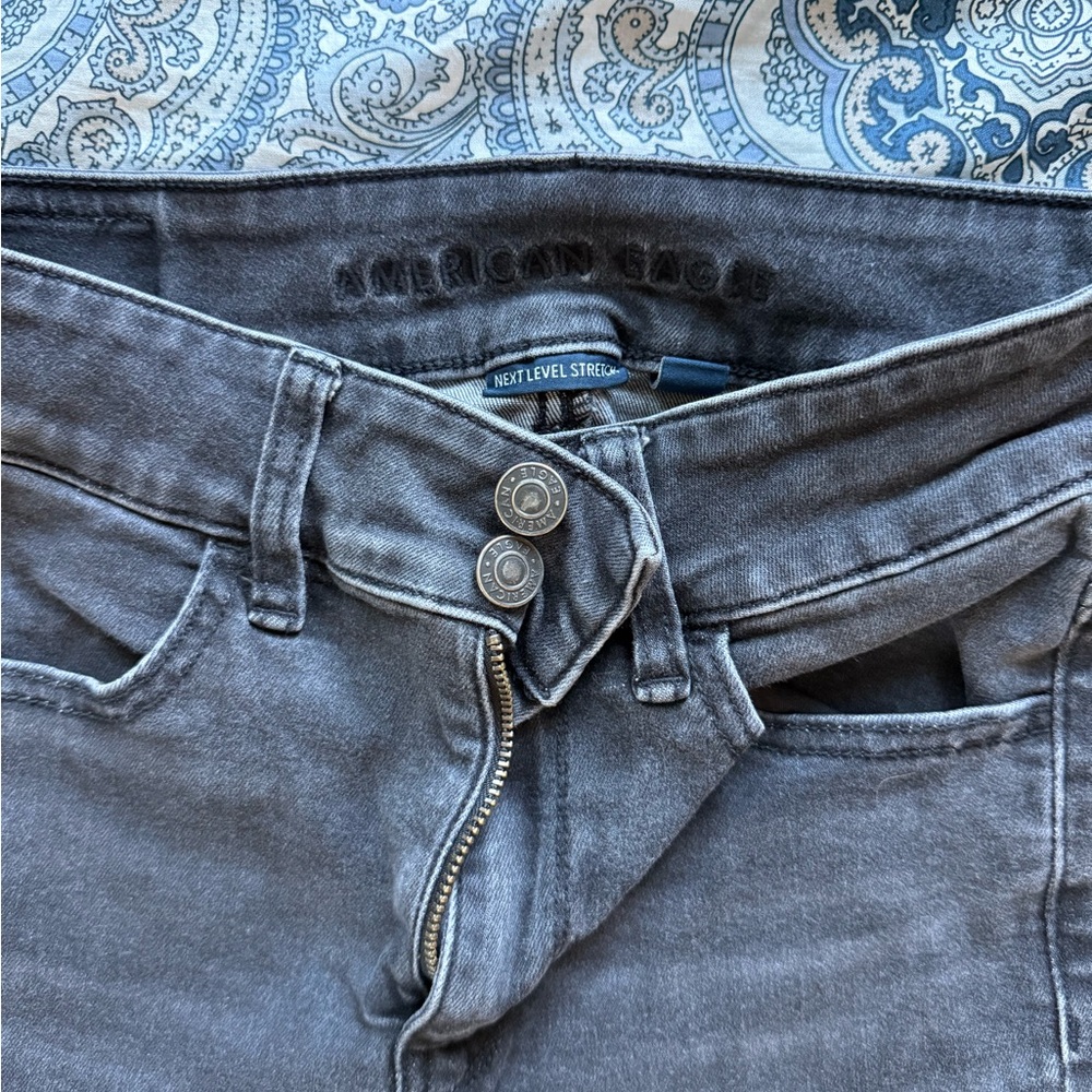 American Eagle Outfitters Dark Gray Skinny Jeans - Picture 2 of 3